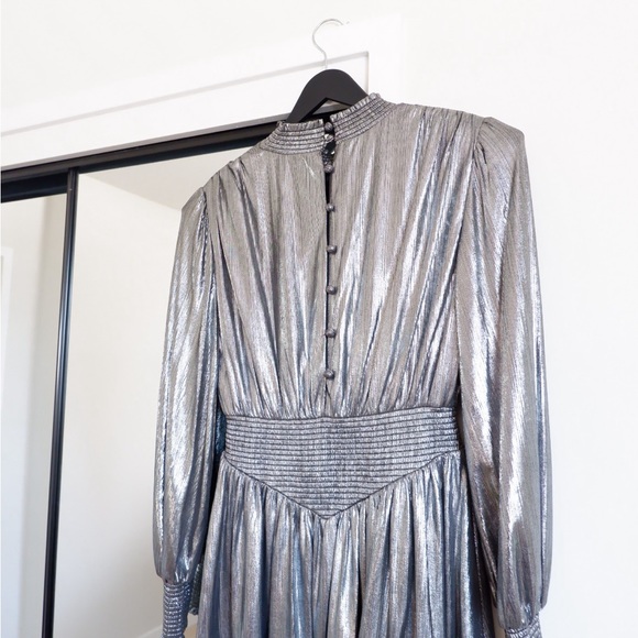 SOLD- RETROFETE Silver Mini Dress - Picture 5 of 11